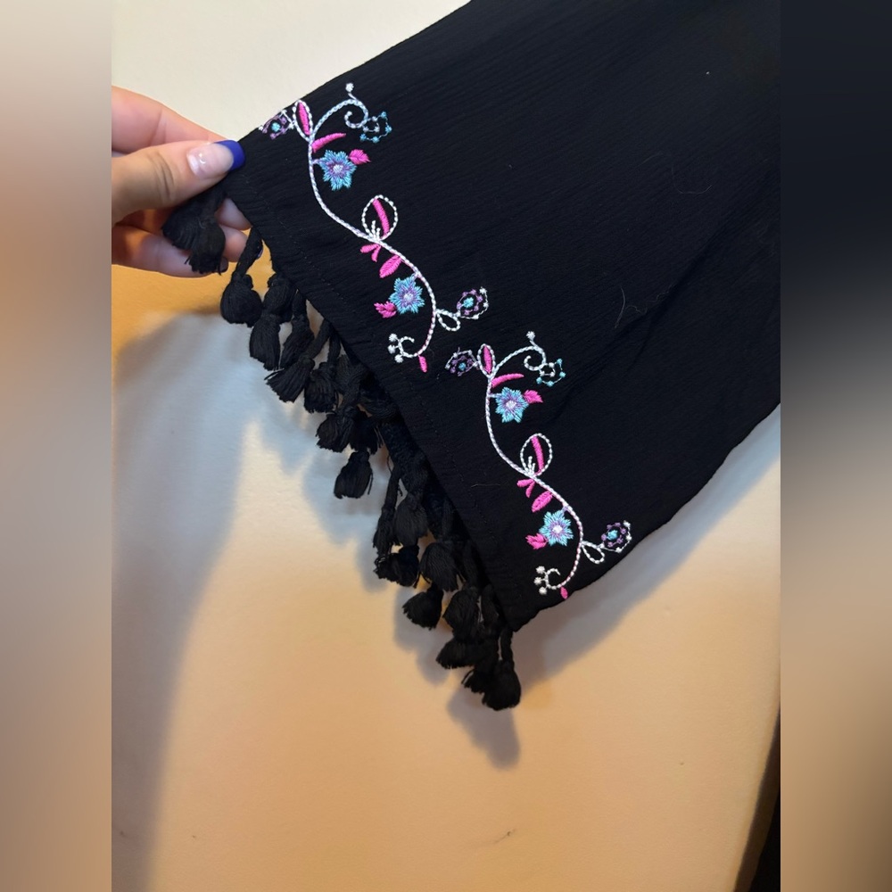 Xhilaration Black Dress with Embroidery & Tassels - Picture 4 of 4